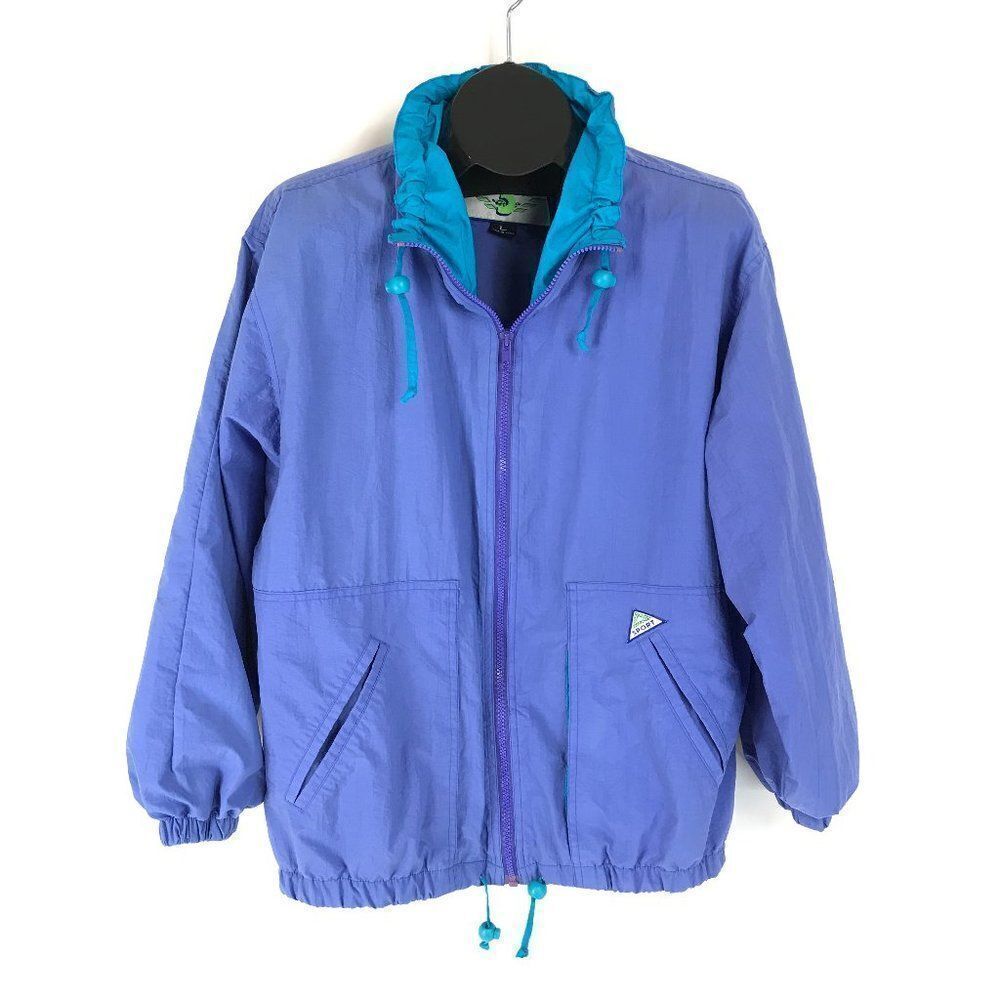 Vintage Pacific Trail Sport Windbreaker Women's Large Full Zip Pockets Lined